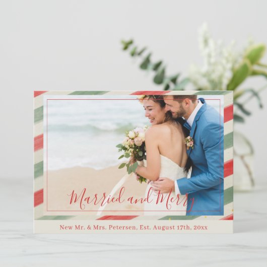 結婚したとニューメリーリュウズのクリスマスの赤い写真 シーズンカード (スタンド正面)