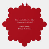 結婚したとメリーの結婚写真の赤 オーナメントカード (裏面)