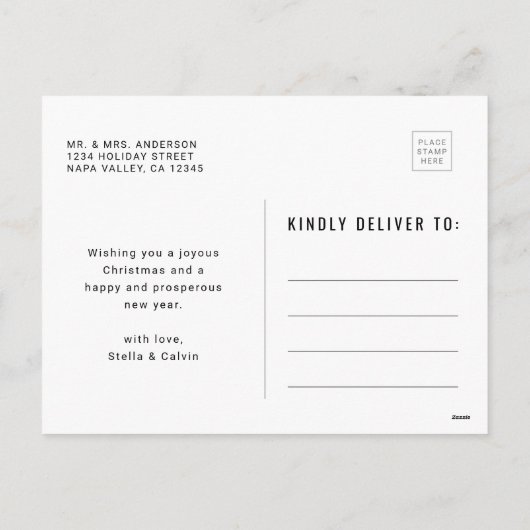 結婚したとメリーの結婚写真黒 シーズンポストカード (裏面)