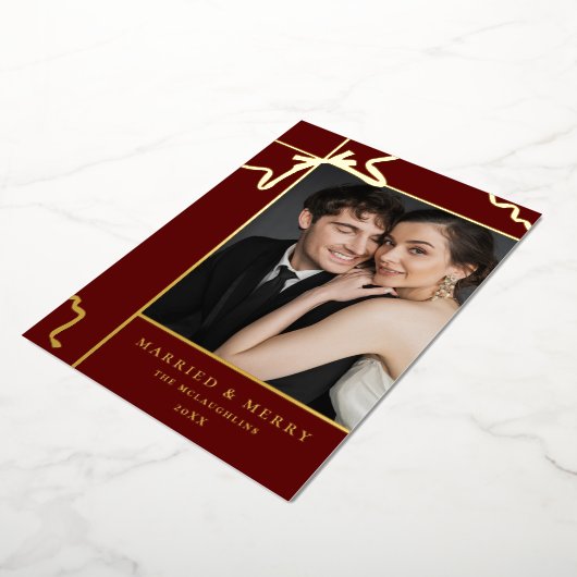 結婚したとメリーの結婚写真 箔シーズンカード (回転した状態)