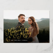 結婚したとメリーレタリング 箔シーズンカード (正面)