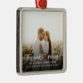 結婚したとメリー初めてのクリスマスの写真 メタルオーナメント (右)