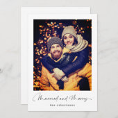 結婚したとメリー | クリスマスモダンの写真 シーズンカード (正面/裏面)