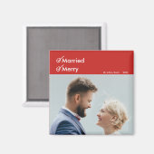 結婚したとメリー |クリスマス結婚したの最初の写真 マグネット (正面/裏面)