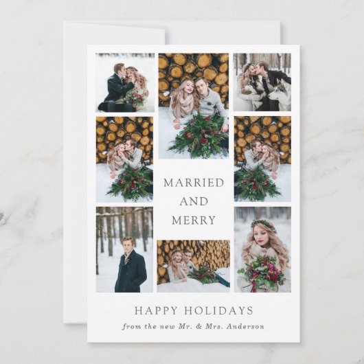 結婚したとメリー |写真数々の初めてのクリスマス シーズンカード (正面)
