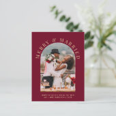 結婚したとメリーArch Photo Burgundy Chrimas シーズンポストカード (スタンド正面)