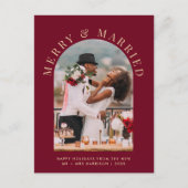 結婚したとメリーArch Photo Burgundy Chrimas シーズンポストカード (正面)