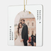 結婚したとメリーPhotoミニマル Scriptエレガント セラミックオーナメント (左)