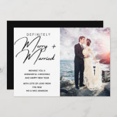 結婚したと新メリー婚クリスマスホリデー写真 シーズンカード (正面/裏面)