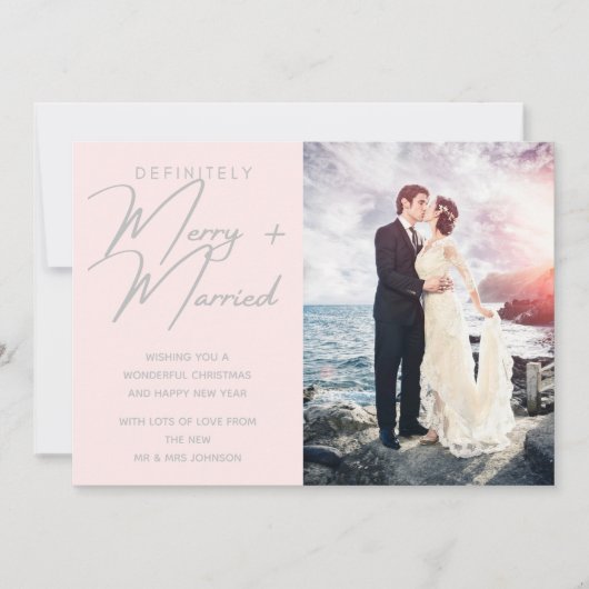 結婚したと新メリー婚クリスマスホリデー写真 シーズンカード (正面)