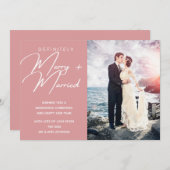 結婚したと新メリー婚クリスマスホリデー写真 シーズンカード (正面/裏面)