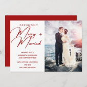 結婚したと新メリー婚クリスマスホリデー写真 シーズンカード (正面/裏面)