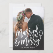 結婚したと新メリー婚クリスマス写真 シーズンカード (正面)