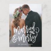 結婚したと新メリー婚クリスマス写真 シーズンポストカード (正面)