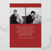 結婚したと新メリー婚クリスマス写真 箔シーズンカード (裏面)