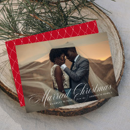 結婚したなクリスマス|の赤い休日の写真カード シーズンカード