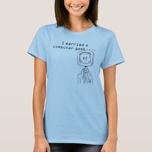 結婚したなコンピュータギーク Tシャツ (正面)
