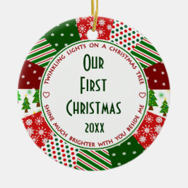 結婚したな私達の第1初めてのクリスマス セラミックオーナメント