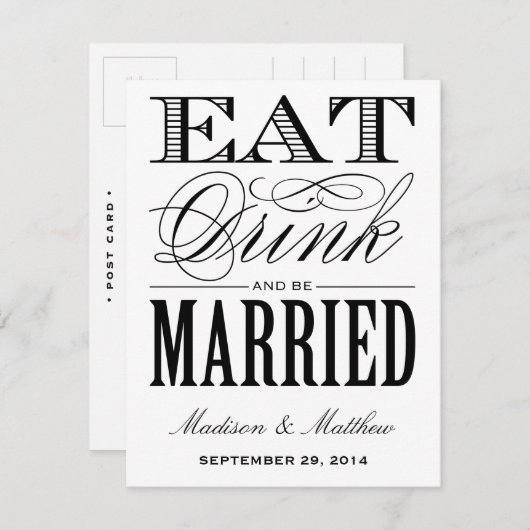 結婚したな|の保存が日付の郵便はがきあって下さい セーブザデート (正面/裏面)