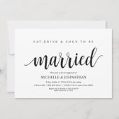 、結婚したに、婚約パーティの招待を食べて下さい、飲んで下さい 招待状 (正面)