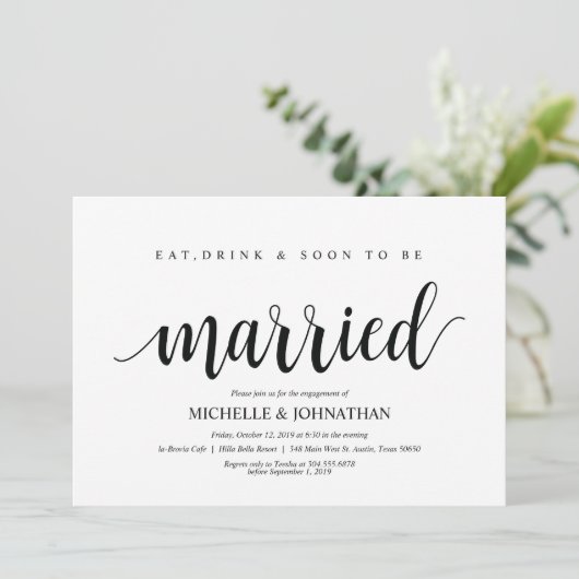 、結婚したに、婚約パーティの招待を食べて下さい、飲んで下さい 招待状 (スタンド正面)