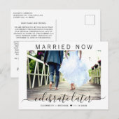 結婚したので後でお祝い　写真ウェディング 案内ポストカード (正面/裏面)