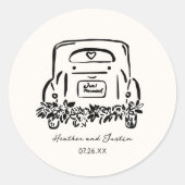 結婚したばかりのカスタム ウェディング フェイバー 車 ラウンドシール (正面)