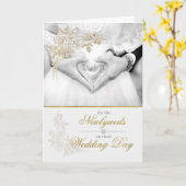 結婚したばかりのカップルに贈る結婚式の日に カード (黄色い花)