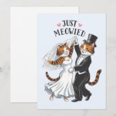 結婚したばかりのカップル猫のユーモアあふれるウェディング シーズンカード (正面/裏面)