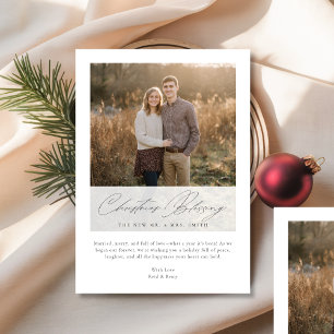 結婚したばかりのクリスマスの祝福 新婚写真カード シーズンカード