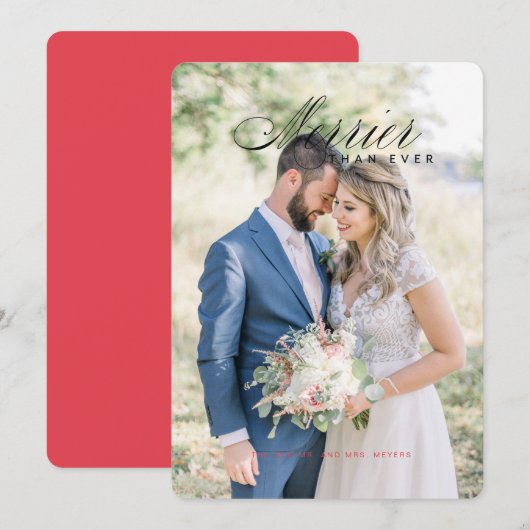 結婚したばかりのクリスマス 招待状 (正面/裏面)