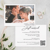 結婚したばかりのモダンな駆け落ち写真QRコードカード