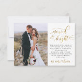 結婚したばかりの新婚夫婦の写真クリスマスカード (裏面)