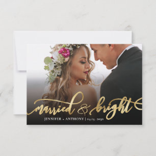 結婚したばかりの新婚夫婦の写真クリスマスカード