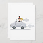 結婚したばかりの車の招待状 招待状 (正面/裏面)