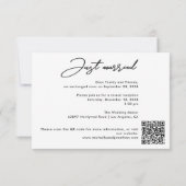 結婚したばかりの駆け落ちウェディングフォトQRコードカード (裏面)