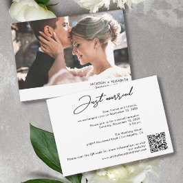 結婚したばかりの駆け落ちウェディングフォトQRコードカード