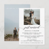 結婚したよ!パーティーのお誘い 内緒の結婚発表 招待状 (正面/裏面)