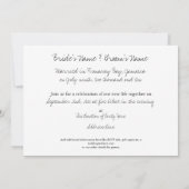 結婚したよ！ビーチでのウェディング発表招待状 招待状 (裏面)