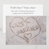 結婚したよ！ビーチでのウェディング発表招待状 招待状 (正面/裏面)