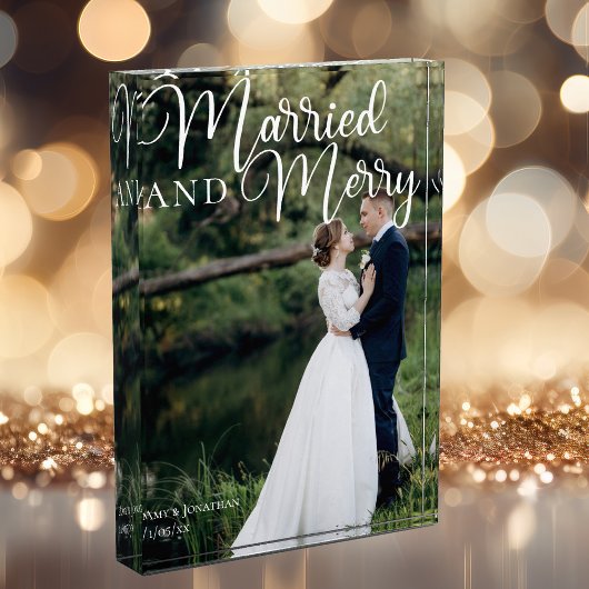 結婚したエレガントメリー結婚クリスマス フォトブロック