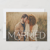 結婚したエレガント白の結婚写真 案内状 (正面)