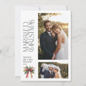 結婚したエレガントChristmas Red Bow新着写真2枚 シーズンカード (正面)