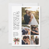 結婚したエレガントChristmas Red Bow新着写真5枚 シーズンカード (正面)