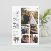 結婚したエレガントChristmas Red Bow新着写真5枚 シーズンカード (スタンド正面)