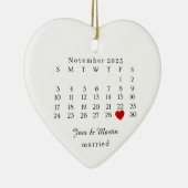 結婚したオーナメント結婚ギフト結婚日付 セラミックオーナメント (右)