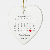 結婚したオーナメント結婚ギフト結婚日付 セラミックオーナメント (左)