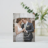 結婚したカップルの楽しいホリデー ポストカード (スタンド正面)