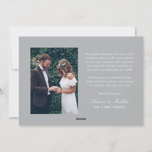 結婚したクリスエレガントスシルバー結婚の写真 シーズンカード (裏面)