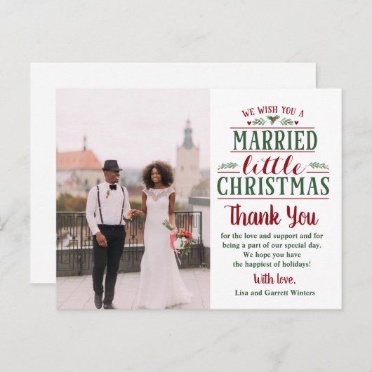 結婚したクリスマスありがとうカード サンキューカード (正面/裏面)